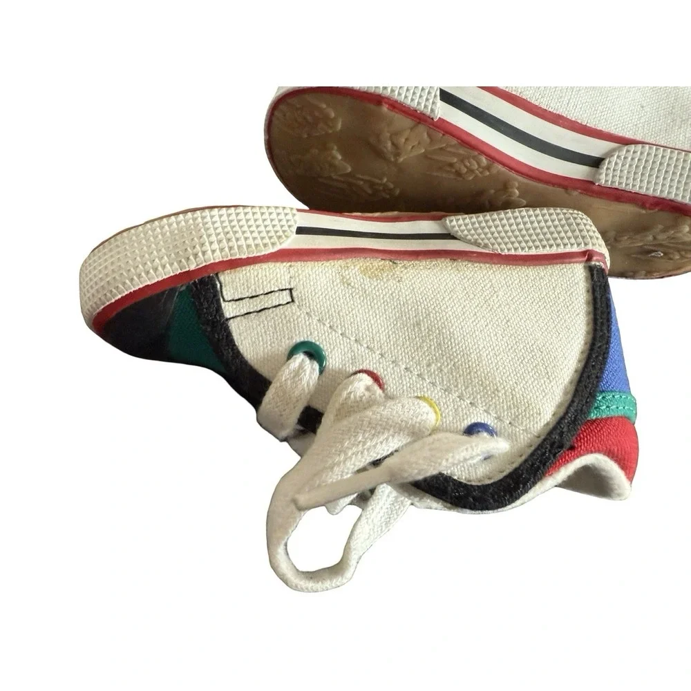 Vintage Keds hi-top primary colors football canvas sneakers shoes boys‎ sz 4 1/2